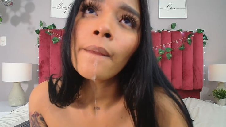 how good it feels to spit on my tits