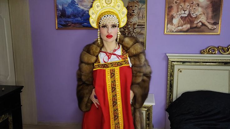 The princess makes you worship her sable fur coat