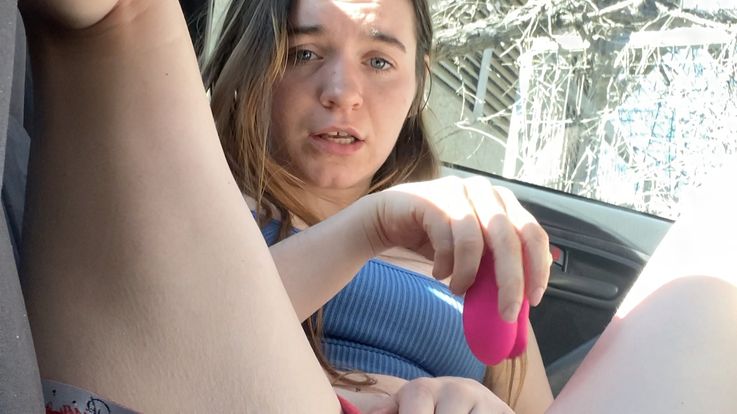 Cum in a car in a public parking