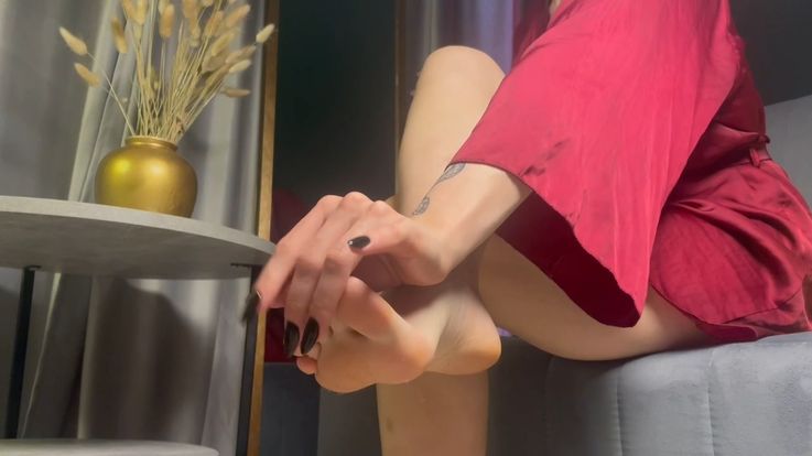 Oil feet teasing