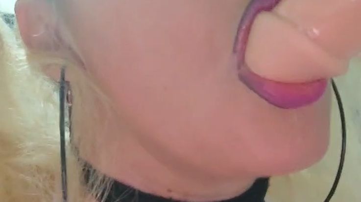 ... a nice bj on my toy and spit on my tits