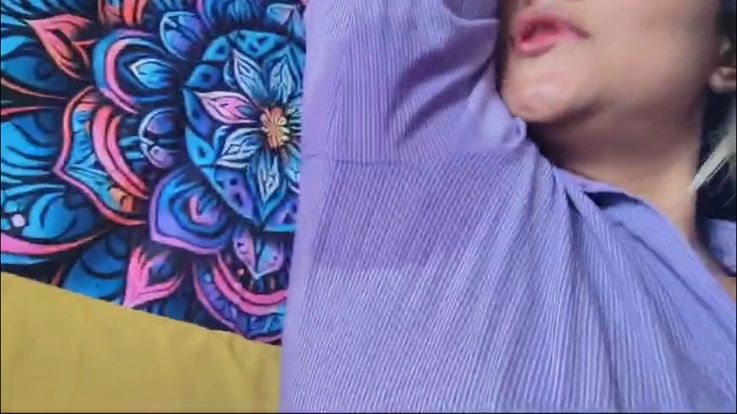 Wet and sweaty armpits + gloves handjob gloves