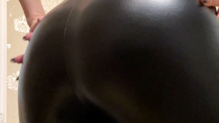 Ass in leather leggings. ASMR