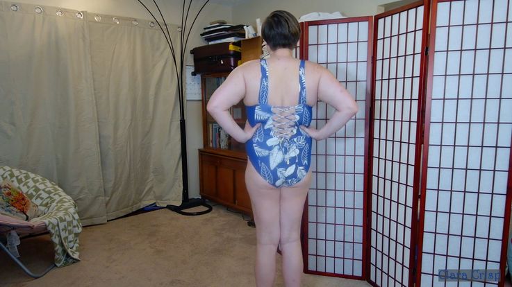 Teasing You In Blue Swimsuit & Flashing