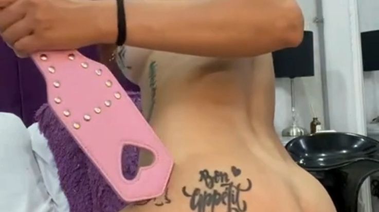 Nasty show with a lot of cum, saliva, oil cream