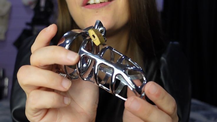 Mistress keyholder locks you in a cockcage