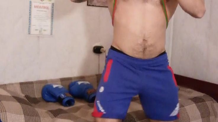 Boxing workout & cum
