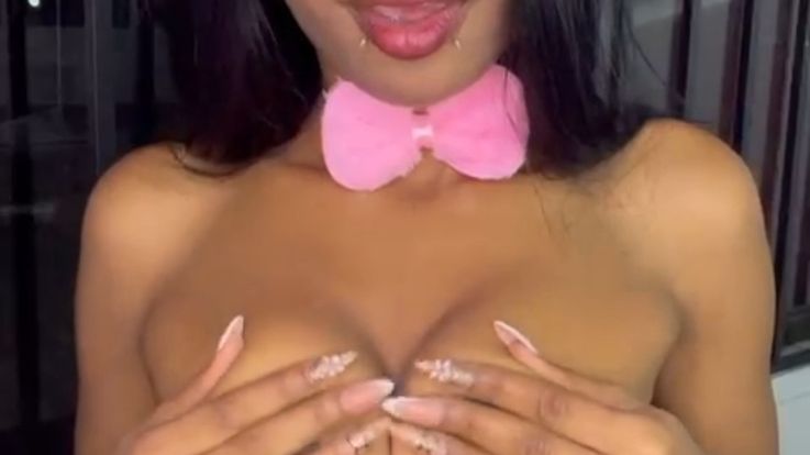 Beautiful brunette in several hot moments