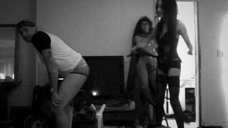 BULLWHIPPING IN LINGERIE & 6 INCH HEELS