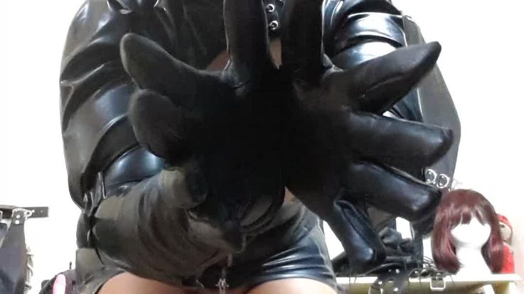 Worship My Beautiful Black Long Leathrr Gloves