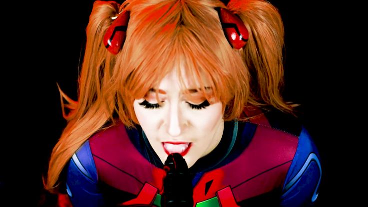 Horny Asuka Sucks monster dildo bdragon