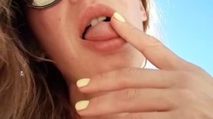 lips teasing with toung