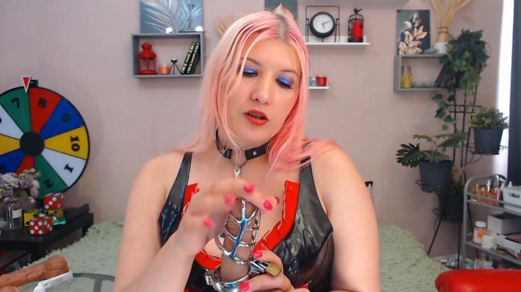 blow job tease for locked cock