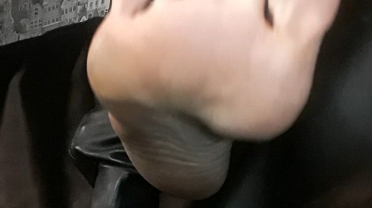 leather, heels, feet