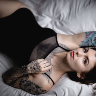 Model - Cara Blaze tattooed
