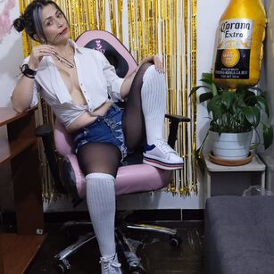 Model - MartinaWhite stockings