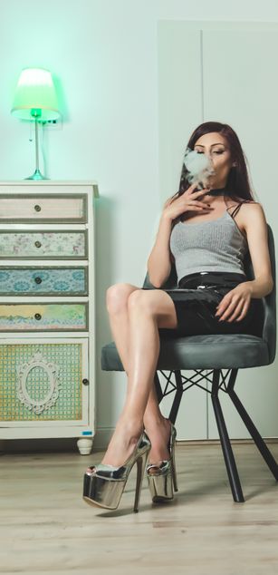 Model - Empress Akira smoking