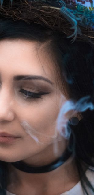 Model - Empress Akira smoking